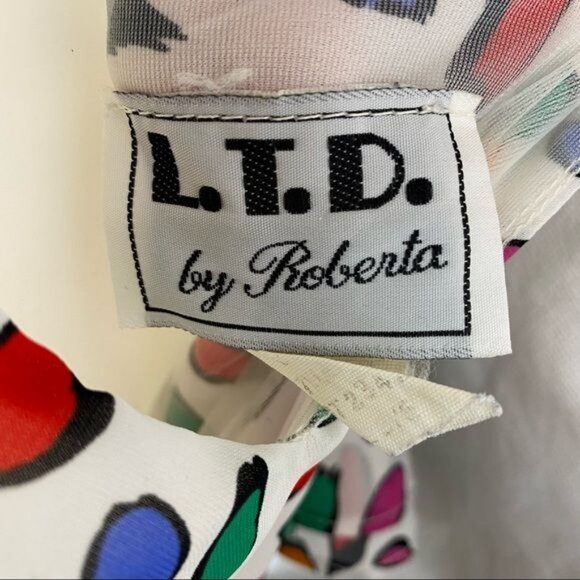 Vintage LTD by Roberta Colorful Polka Dot 80s 70s Dress Size Small - Picture 2 of 10